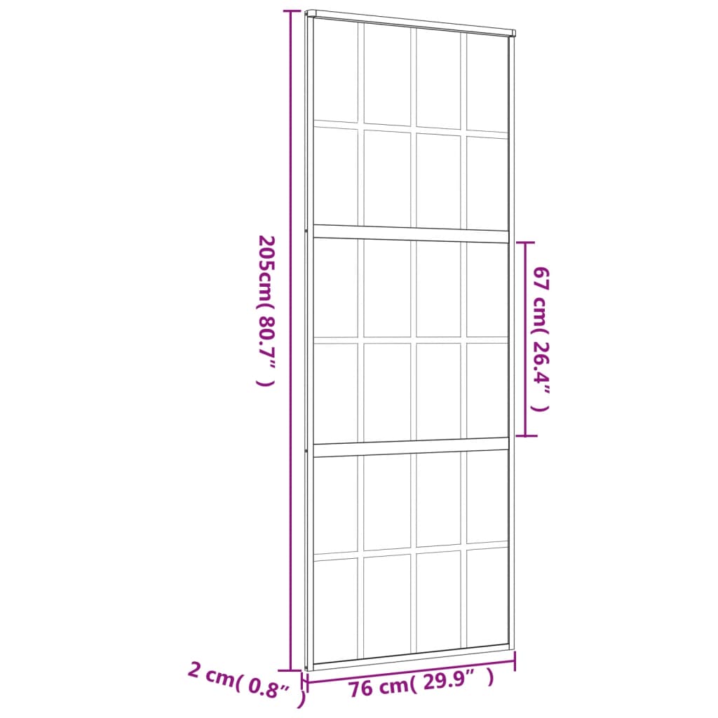 Ușă glisantă auriu 76x205 cm sticlă ESG transparentă/aluminiu