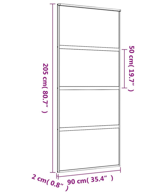 Încărcați imaginea în vizualizatorul Galerie, Ușă glisantă, auriu, 90x205 cm, sticlă ESG mată și aluminiu
