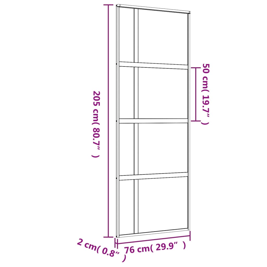 Ușă glisantă auriu 76x205 cm sticlă ESG transparentă/aluminiu