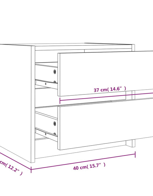 Încărcați imaginea în vizualizatorul Galerie, Noptiere, 2 buc., 40x31x35,5 cm, lemn masiv de pin
