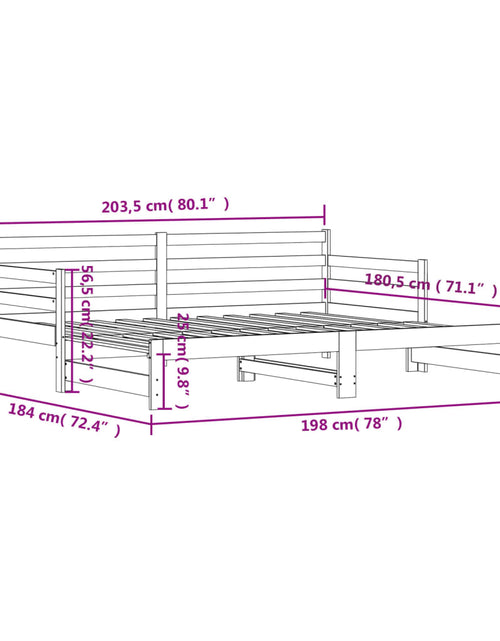 Încărcați imaginea în vizualizatorul Galerie, Pat de zi cu extensie, 90x200 cm, lemn masiv de pin
