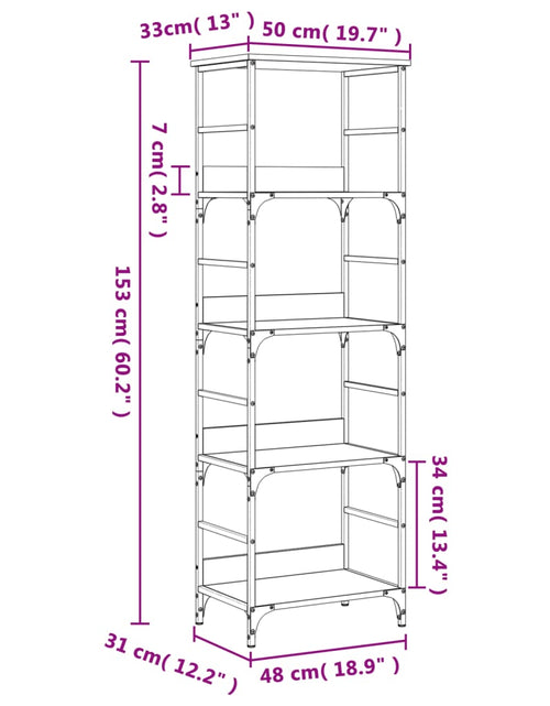 Загрузите изображение в средство просмотра галереи, Bibliotecă, stejar sonoma, 50x33x153 cm, lemn prelucrat

