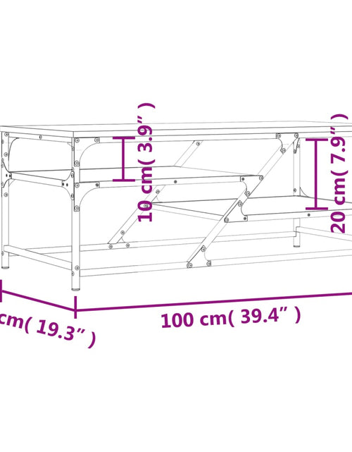 Загрузите изображение в средство просмотра галереи, Măsuță de cafea, stejar sonoma, 100x49x40 cm, lemn prelucrat

