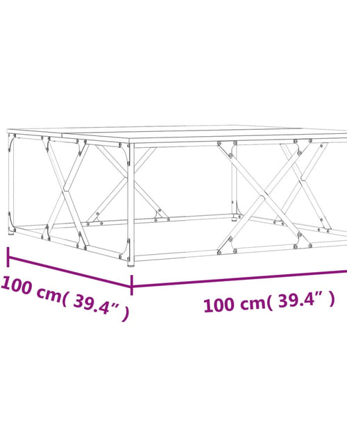 Загрузите изображение в средство просмотра галереи, Măsuță de cafea stejar fumuriu 100x100x40 cm din lemn prelucrat
