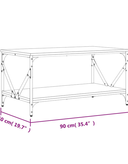 Загрузите изображение в средство просмотра галереи, Măsuță de cafea, stejar fumuriu, 90x50x45 cm, lemn prelucrat
