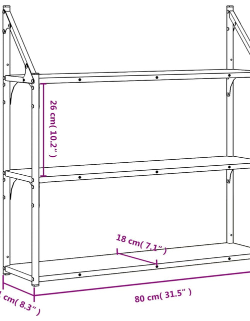 Încărcați imaginea în vizualizatorul Galerie, Raft cu 3 niveluri stejar sonoma 80x21x78,5 cm, lemn prelucrat
