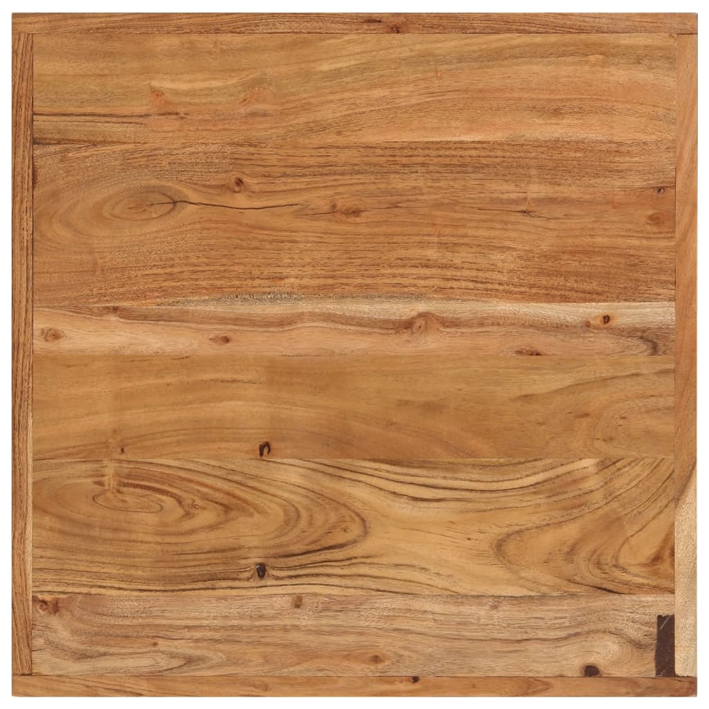 Masă de bar, 55x55x107 cm, lemn masiv acacia și fier