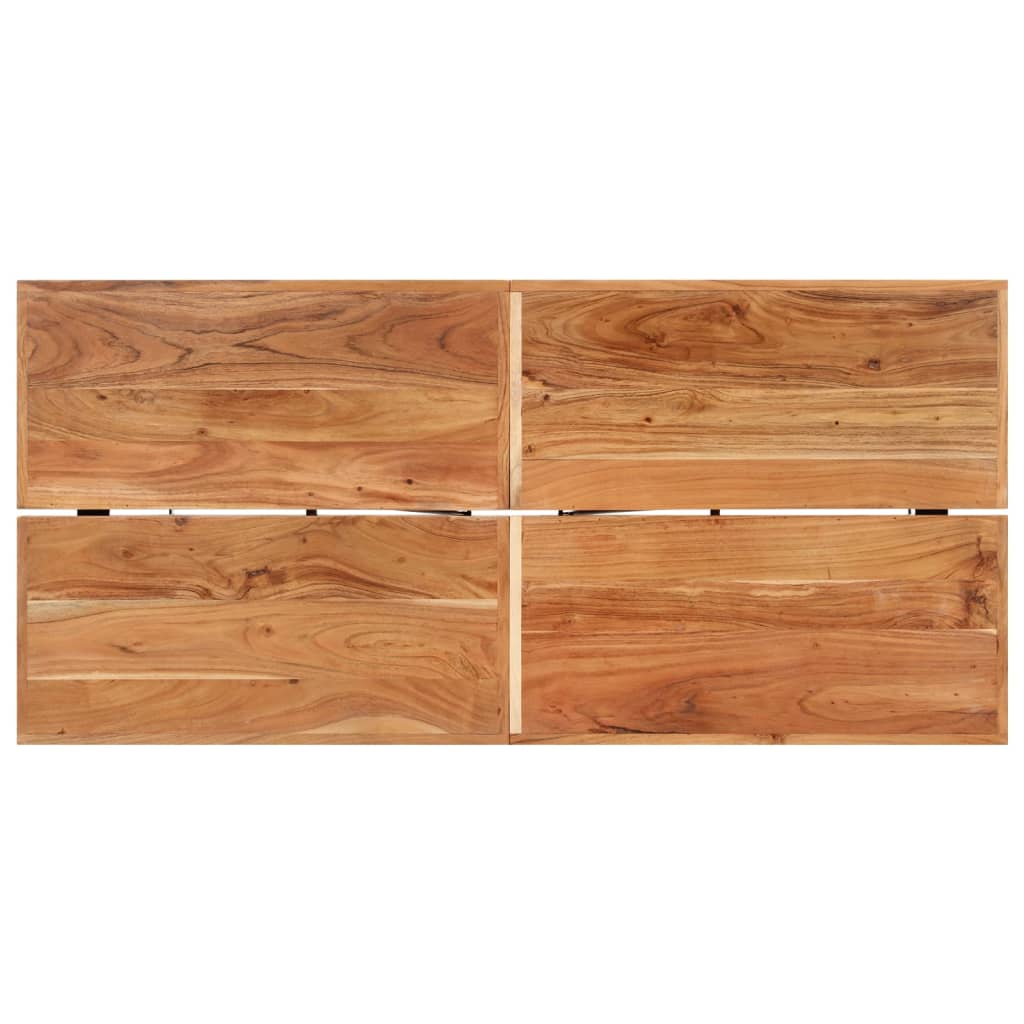 Masă de bar, 150x70x107 cm, lemn masiv acacia și fier