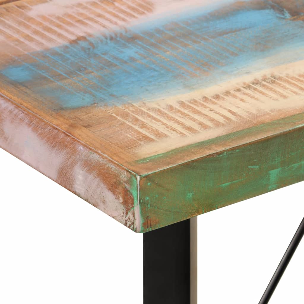 Masă de bar, 150x70x107 cm, lemn masiv reciclat și fier