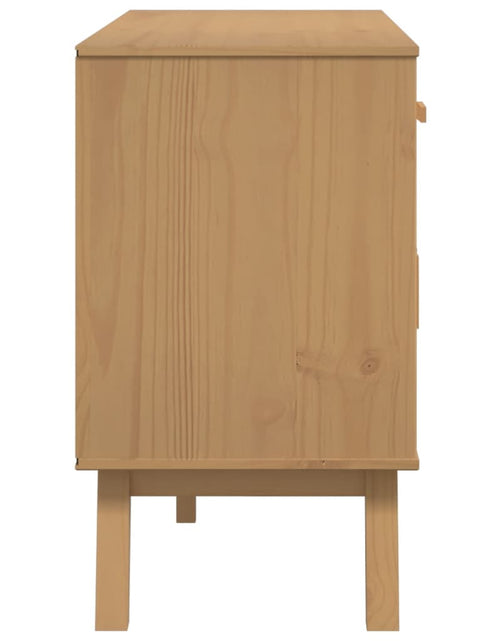Загрузите изображение в средство просмотра галереи, Servantă &quot;OLDEN&quot;, alb și maro, 114x43x73,5 cm, lemn masiv pin
