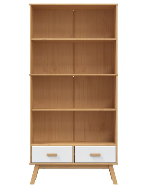 Încărcați imaginea în vizualizatorul Galerie, Bibliotecă cu 4 niveluri „OLDEN”, alb și maro, lemn masiv pin - Lando
