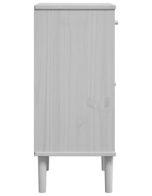 Загрузите изображение в средство просмотра галереи, Noptieră SENJA, aspect ratan alb, 40x35x80 cm, lemn masiv pin
