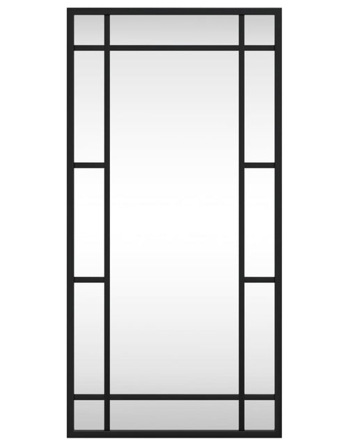 Încărcați imaginea în vizualizatorul Galerie, Oglindă de perete, negru, 30x60 cm, dreptunghiulară, fier
