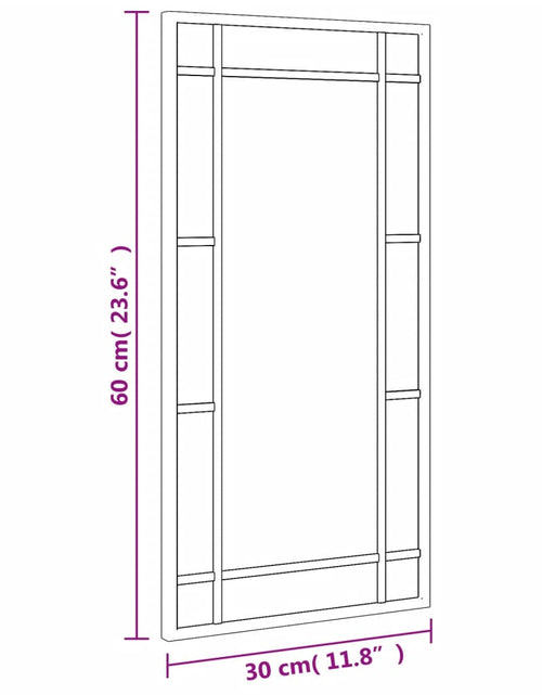 Загрузите изображение в средство просмотра галереи, Oglindă de perete, negru, 30x60 cm, dreptunghiulară, fier

