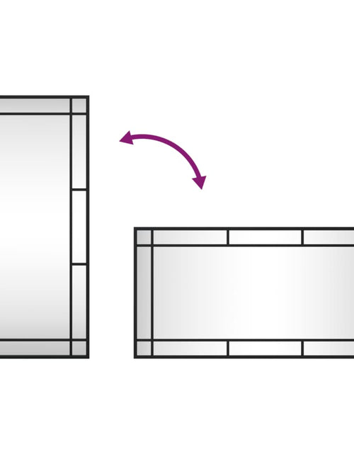 Încărcați imaginea în vizualizatorul Galerie, Oglindă de perete, negru, 40x80 cm, dreptunghiulară, fier
