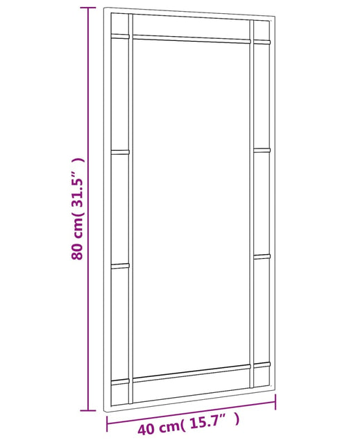 Încărcați imaginea în vizualizatorul Galerie, Oglindă de perete, negru, 40x80 cm, dreptunghiulară, fier
