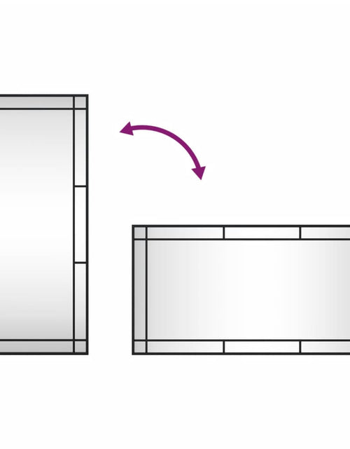 Загрузите изображение в средство просмотра галереи, Oglindă de perete, negru, 50x100 cm, dreptunghiulară, fier
