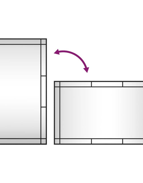 Загрузите изображение в средство просмотра галереи, Oglindă de perete, negru, 60x100 cm, dreptunghiulară, fier
