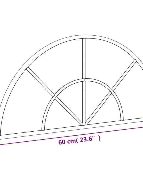 Загрузите изображение в средство просмотра галереи, Oglindă de perete, negru, 60x30 cm, arcuită, fier
