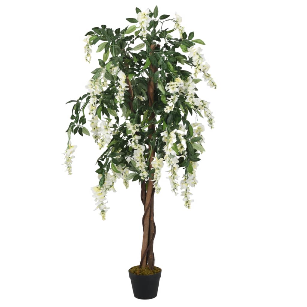 Arbore artificial wisteria 1260 frunze 180 cm verde și alb