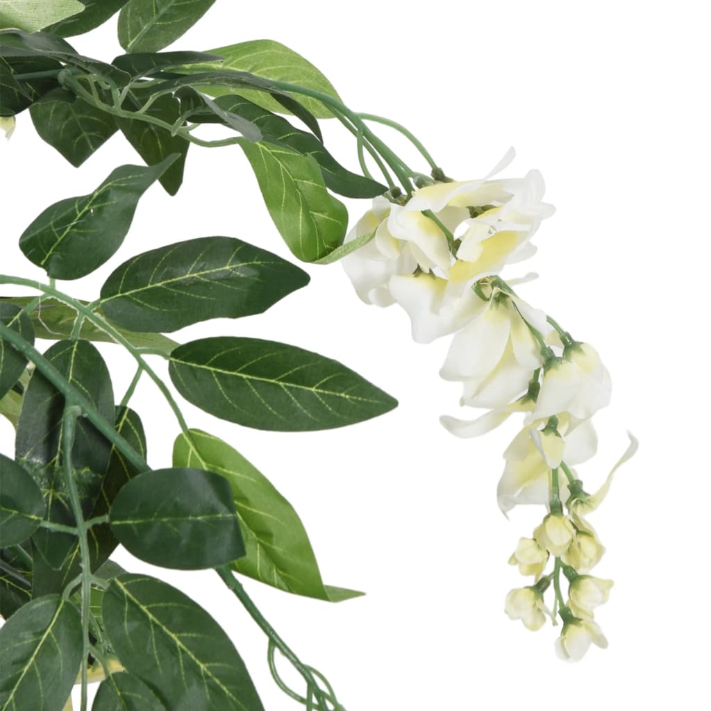 Arbore artificial wisteria 1470 frunze 200 cm verde și alb
