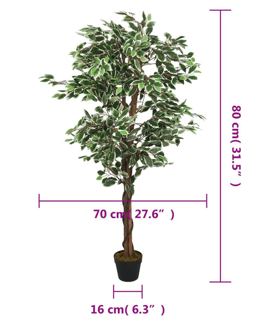 Încărcați imaginea în vizualizatorul Galerie, Arbore ficus artificial 378 de frunze 80 cm verde
