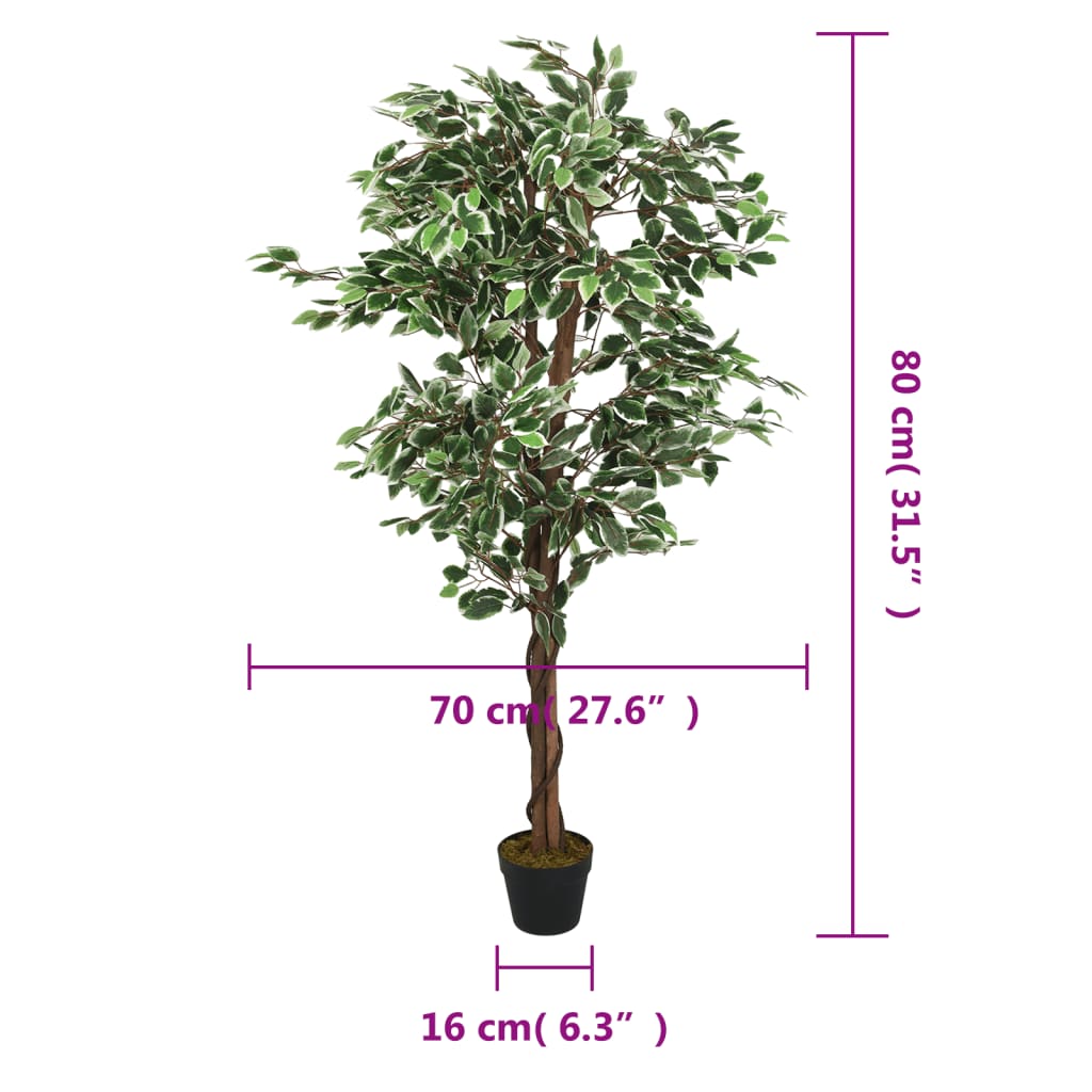 Arbore ficus artificial 378 de frunze 80 cm verde