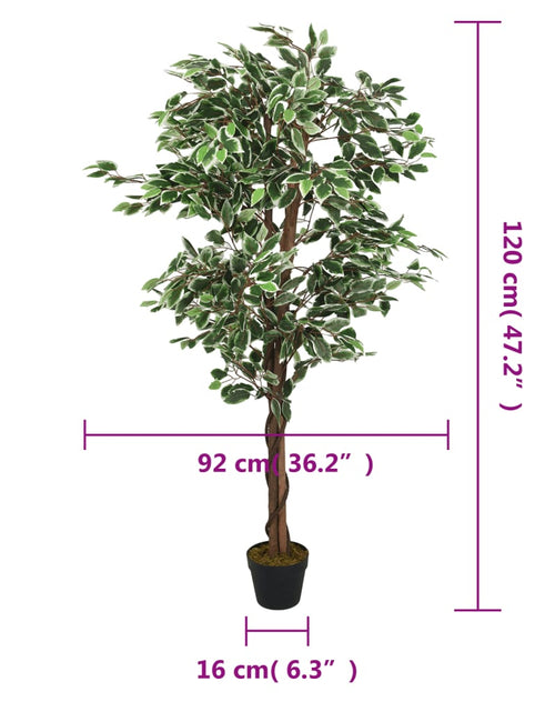 Загрузите изображение в средство просмотра галереи, Arbore ficus artificial 630 de frunze 120 cm verde
