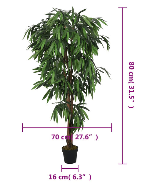 Загрузите изображение в средство просмотра галереи, Arbore de mango artificial 300 de frunze 80 cm verde
