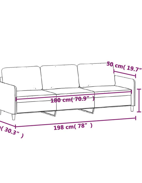 Încărcați imaginea în vizualizatorul Galerie, Canapea cu 3 locuri, gri deschis, material 180CM textil
