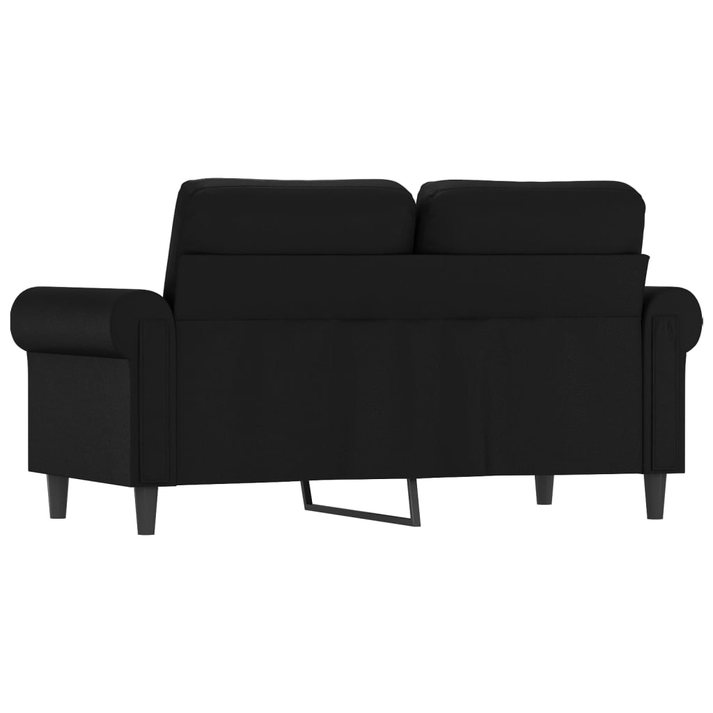 Canapea cu 2 locuri, negru, 120 cm, piele ecologică