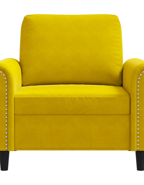Încărcați imaginea în vizualizatorul Galerie, Canapea de o persoană, galben, 60 cm, catifea
