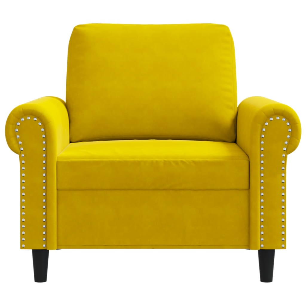 Canapea de o persoană, galben, 60 cm, catifea