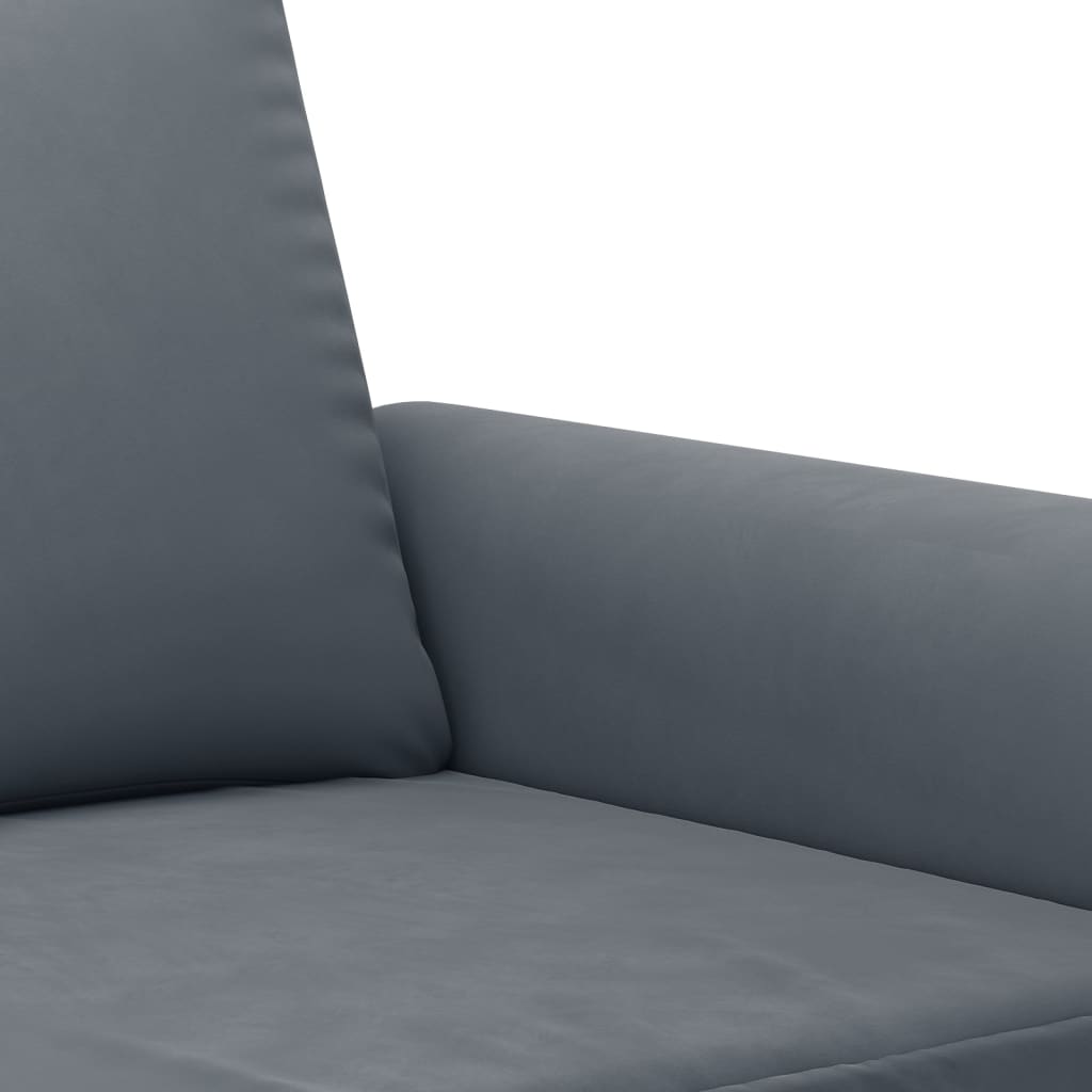 Canapea cu 2 locuri, gri închis, 120 cm, catifea