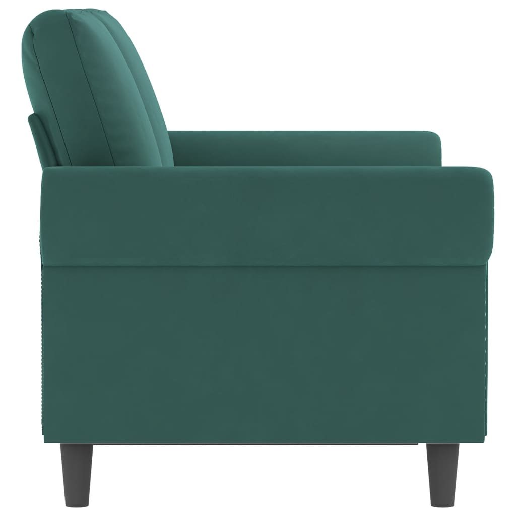 Canapea cu 2 locuri, verde închis, 120 cm, catifea