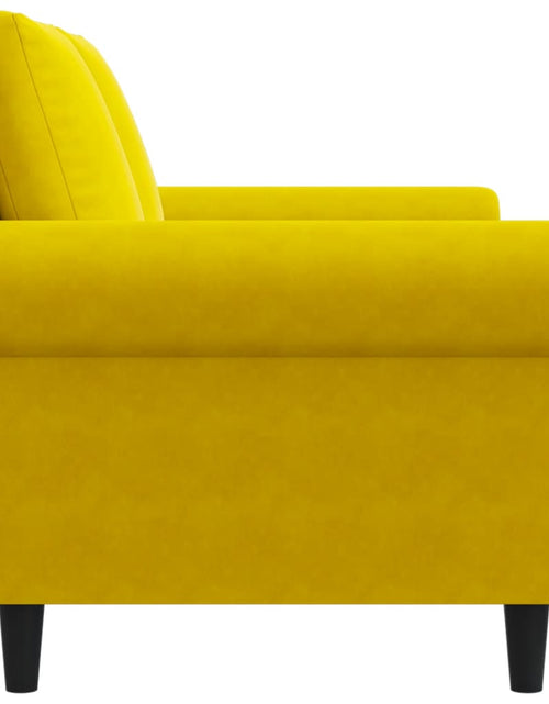 Încărcați imaginea în vizualizatorul Galerie, Canapea cu 2 locuri, galben, 120 cm, catifea
