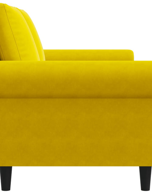 Încărcați imaginea în vizualizatorul Galerie, Canapea cu 2 locuri, galben, 140 cm, catifea
