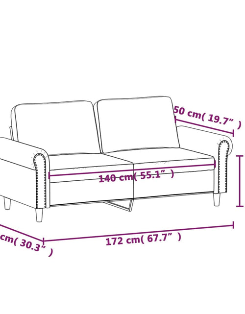 Загрузите изображение в средство просмотра галереи, Canapea cu 2 locuri, maro, 140 cm, catifea
