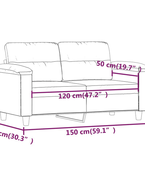 Încărcați imaginea în vizualizatorul Galerie, Canapea cu 2 locuri, gri închis, 120 cm, țesătură microfibră
