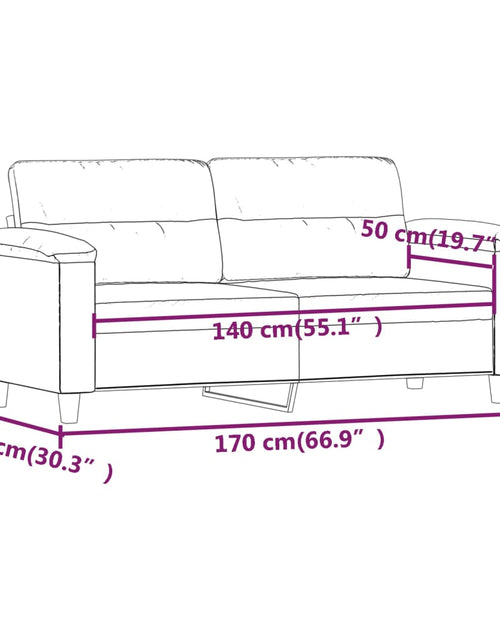 Încărcați imaginea în vizualizatorul Galerie, Canapea cu 2 locuri, gri taupe, 140 cm, țesătură microfibră
