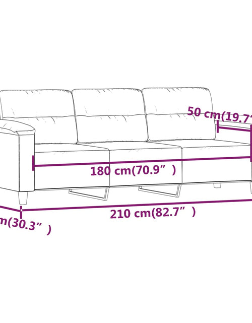 Încărcați imaginea în vizualizatorul Galerie, Canapea cu 3 locuri, gri taupe, 180 cm, țesătură microfibră
