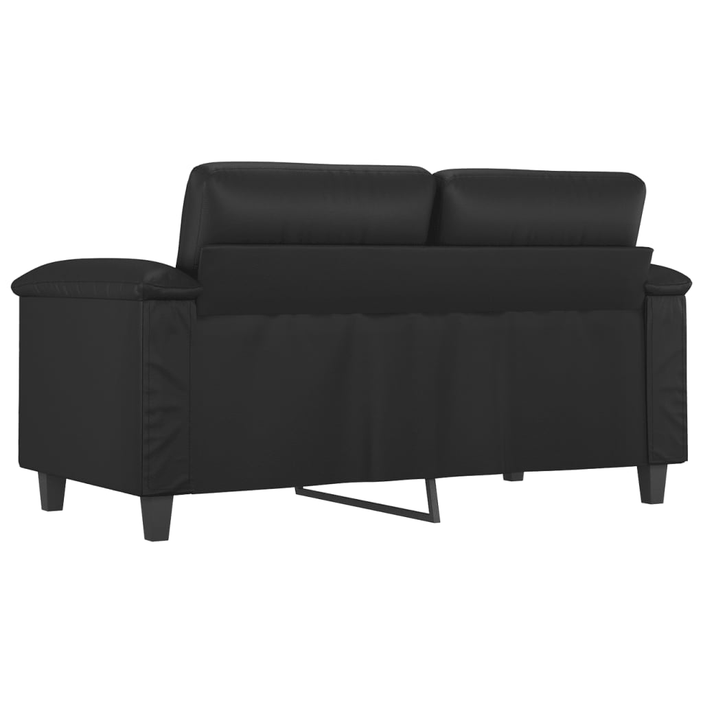 Canapea cu 2 locuri, negru, 120 cm, piele ecologică