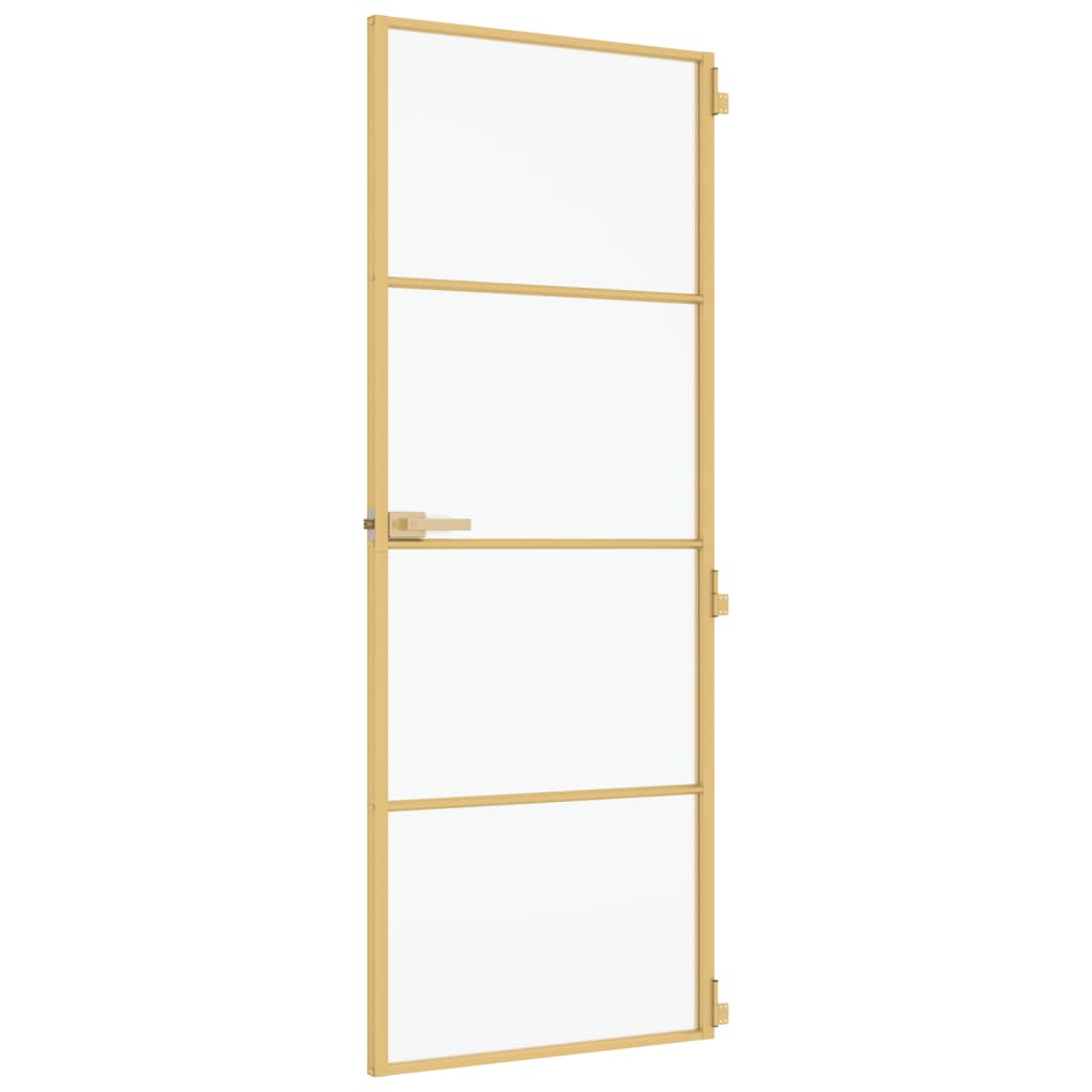 Ușă interior Slim auriu 76x201,5 cm sticlă securizată/aluminiu