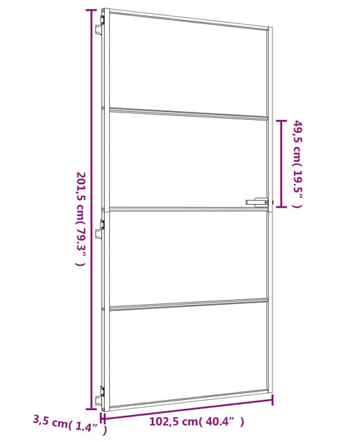 Încărcați imaginea în vizualizatorul Galerie, Ușă interior Slim auriu 102,5x201,5cm sticlă temperată/aluminiu
