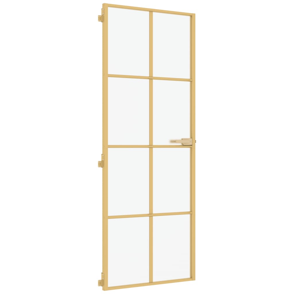 Ușă interior Slim auriu 76x201,5 cm sticlă securizată/aluminiu