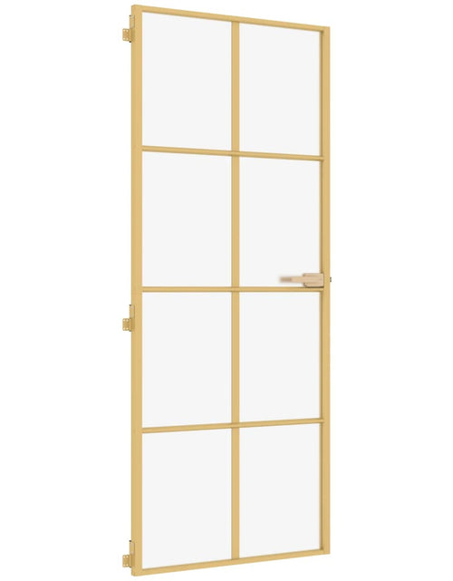 Încărcați imaginea în vizualizatorul Galerie, Ușă de interior Slim auriu 83x201,5cm sticlă temperată/aluminiu
