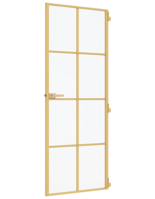 Încărcați imaginea în vizualizatorul Galerie, Ușă de interior Slim auriu 83x201,5cm sticlă temperată/aluminiu

