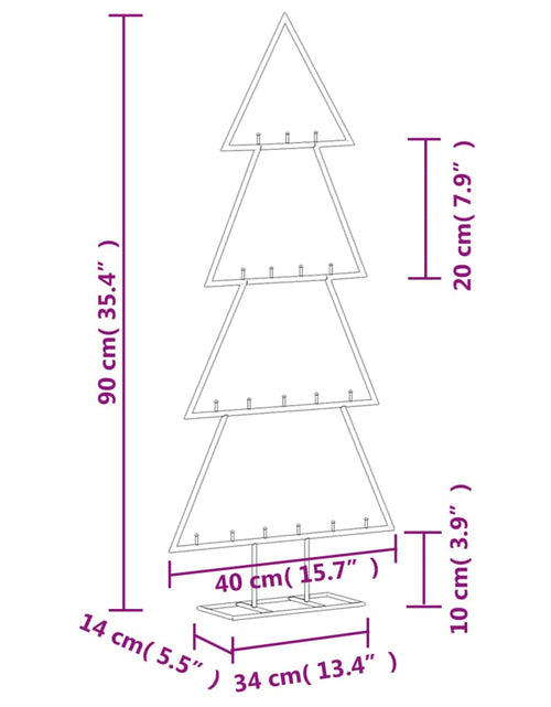 Încărcați imaginea în vizualizatorul Galerie, Brad de Crăciun din metal pentru decor, negru, 90 cm
