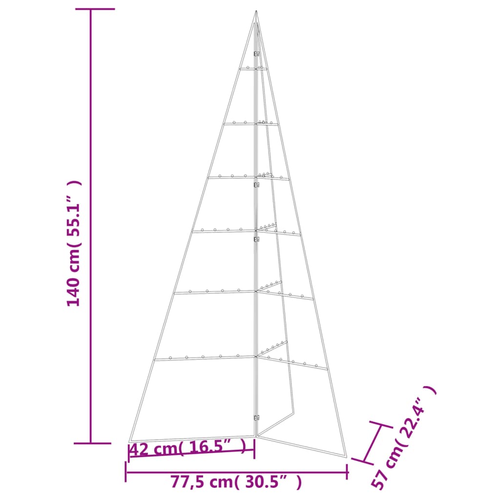 Brad de Crăciun din metal pentru decor, negru, 140 cm