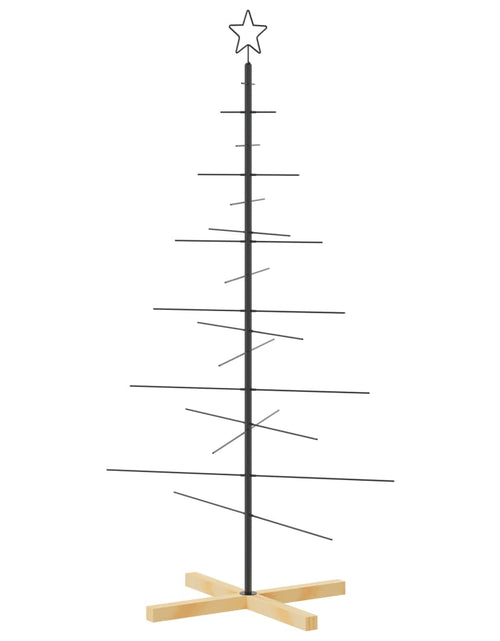 Încărcați imaginea în vizualizatorul Galerie, Brad de Crăciun din metal cu bază din lemn, negru, 150 cm - Lando
